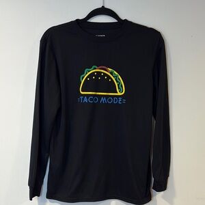 Joe Boxer Black Long Sleeve Tee with Taco Graphic